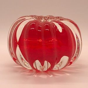 Vintage. Red pumpkin hand-blown paperweight.